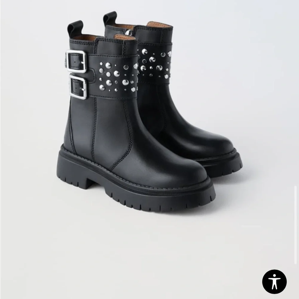 Zara Kids Studded Ankle Boots - Picture 1 of 7